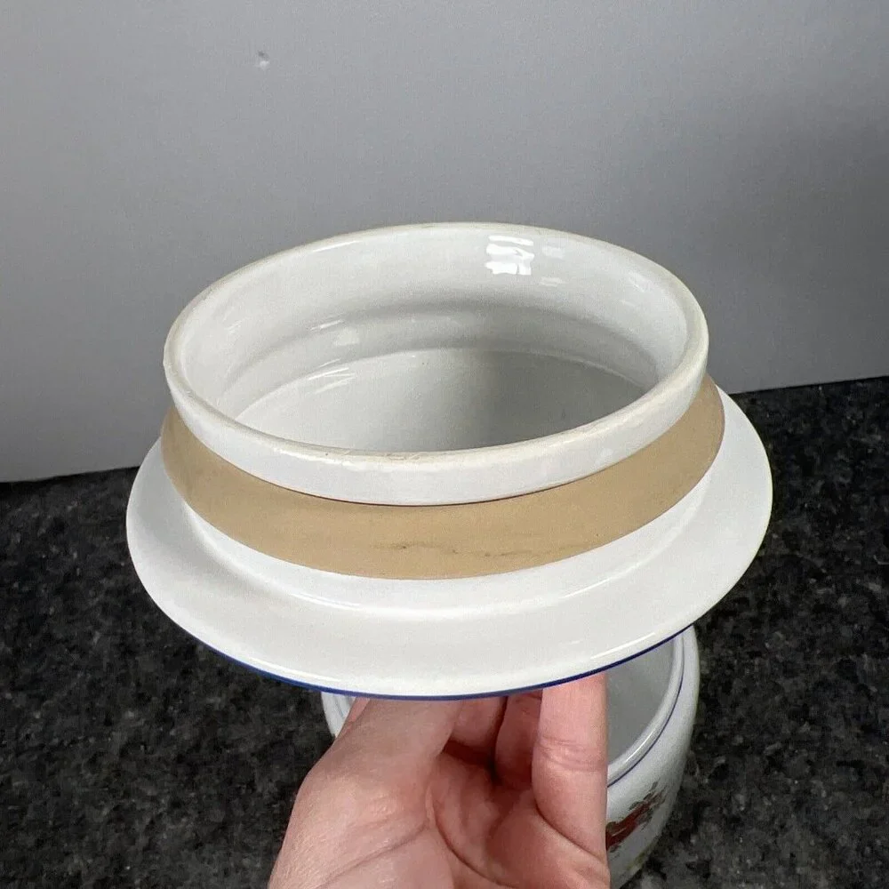 VTG William Sonoma FLORAL Canister Cookie Jar Gasket Seal Botanical Portugal 8" - Picture 8 of 15